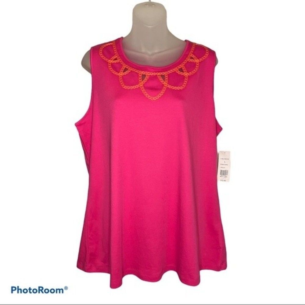 Kim Rogers Pink Baja Beach Tank Top Size Large NWT